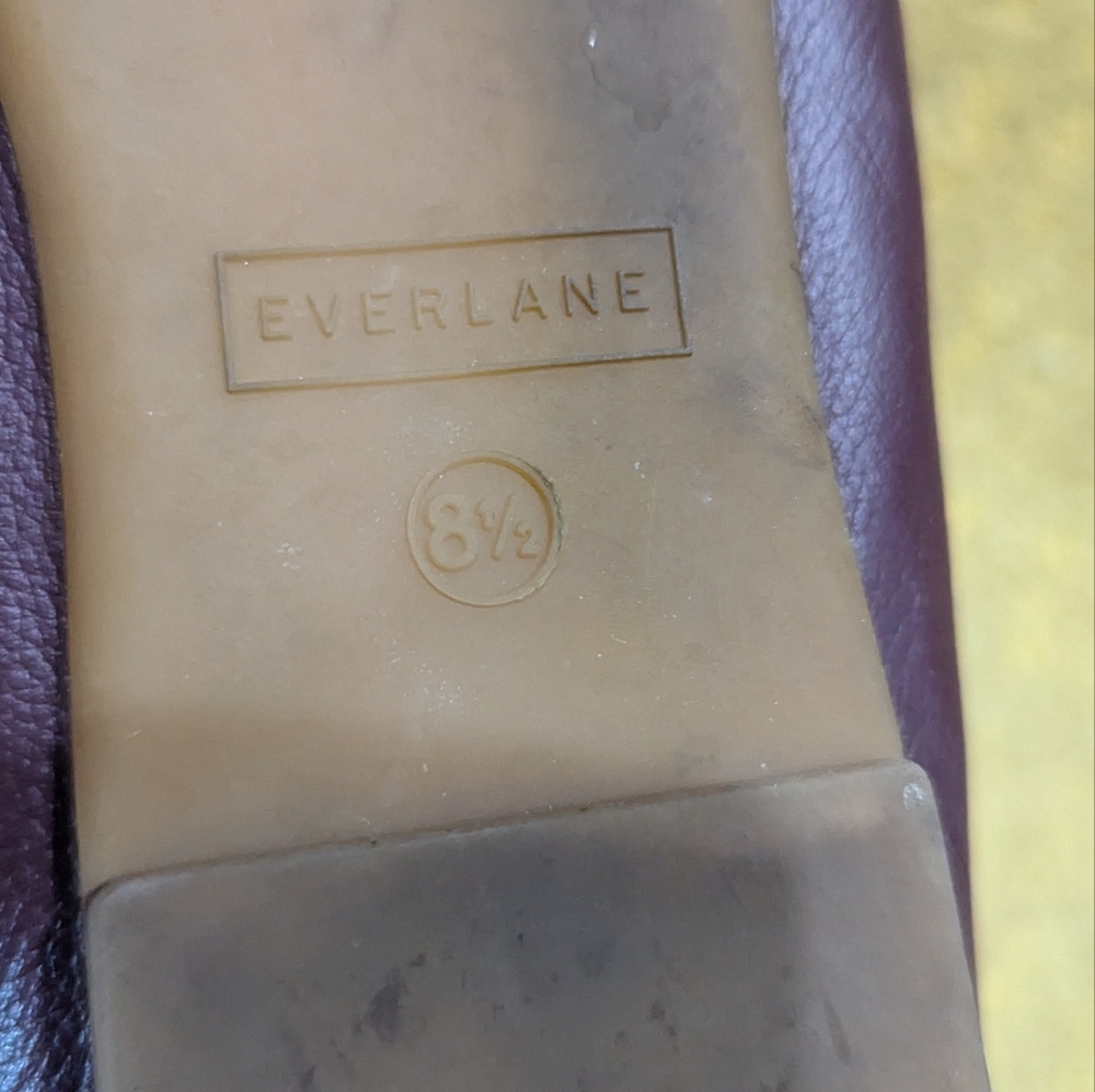 Everlane Maroon Leather Ballet Flats sz 8.5 - Picture 6 of 6